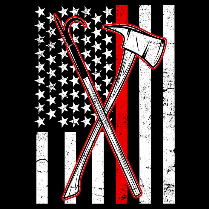 Firefighter US Flag Thin Red Line Poster