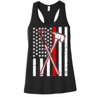 Firefighter US Flag Thin Red Line Women's Racerback Tank