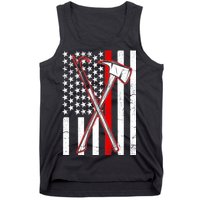 Firefighter US Flag Thin Red Line Tank Top