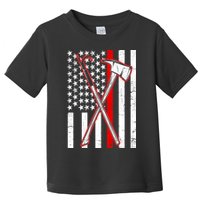 Firefighter US Flag Thin Red Line Toddler T-Shirt
