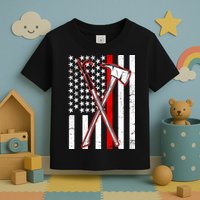 Firefighter US Flag Thin Red Line Toddler T-Shirt