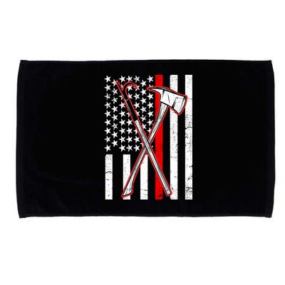 Firefighter US Flag Thin Red Line Microfiber Hand Towel