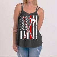 Firefighter US Flag Thin Red Line Women's Strappy Tank