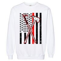Firefighter US Flag Thin Red Line Garment-Dyed Sweatshirt