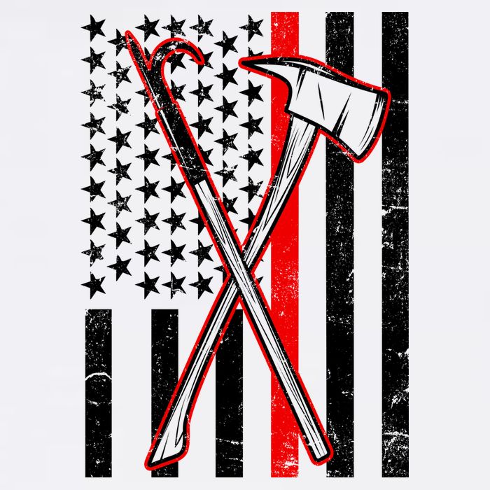 Firefighter US Flag Thin Red Line Garment-Dyed Sweatshirt