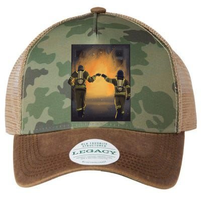 Firefighters Fist Bump  Legacy Tie Dye Trucker Hat
