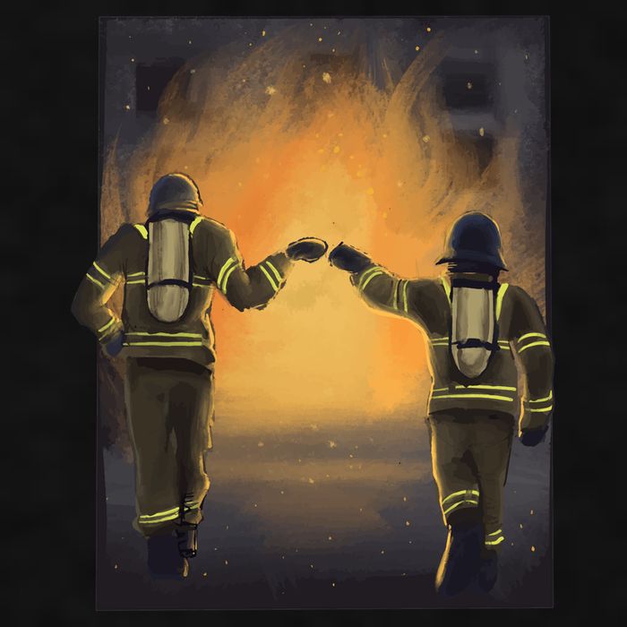 Firefighters Fist Bump  Ladies PosiCharge Tri-Blend Wicking Tank