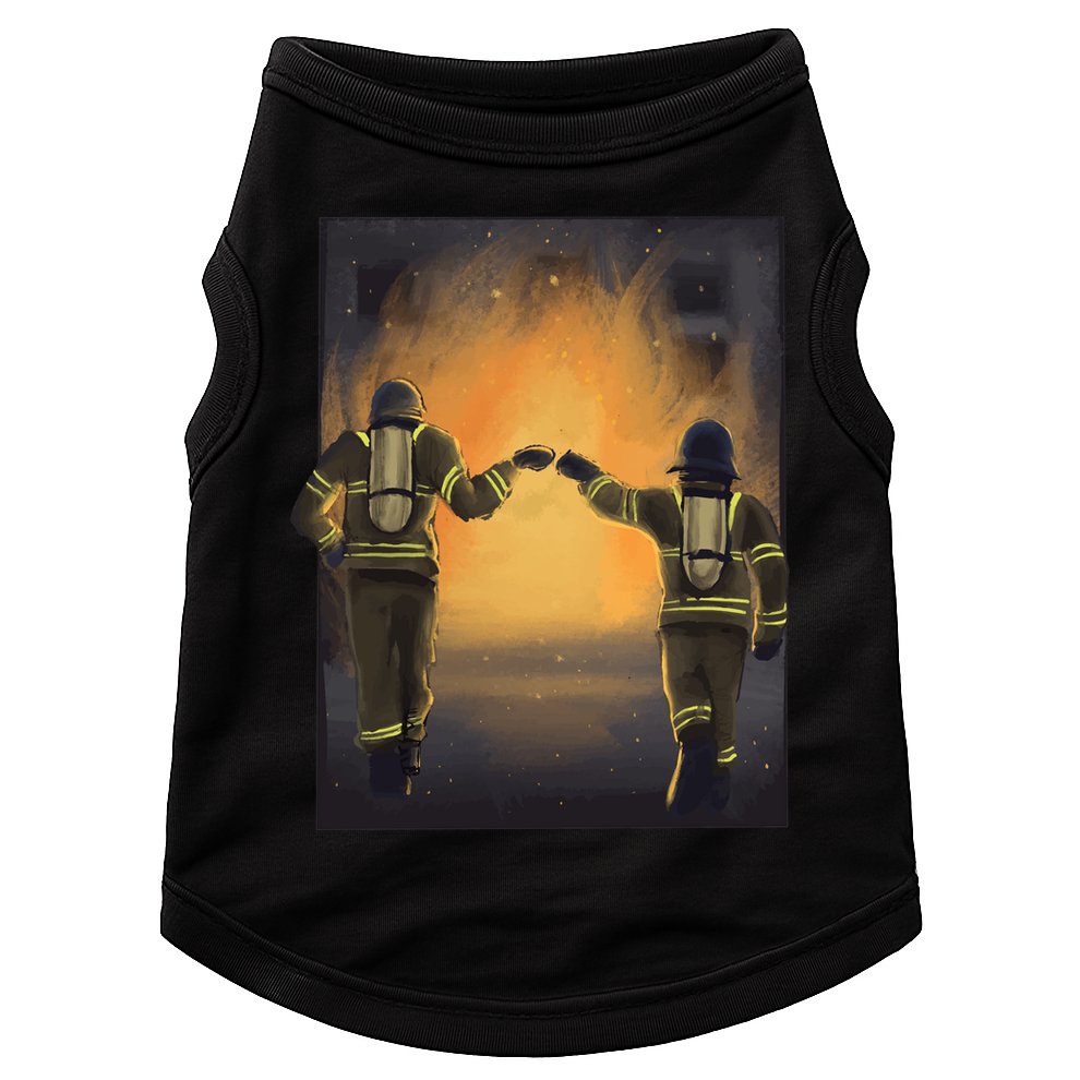 Firefighters Fist Bump  Doggie Tank