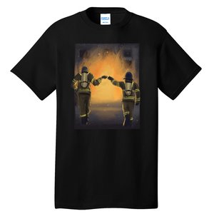 Firefighters Fist Bump  Tall T-Shirt