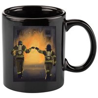 Firefighters Fist Bump  11oz C Handle Ceramic Mug