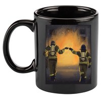 Firefighters Fist Bump  11oz C Handle Ceramic Mug