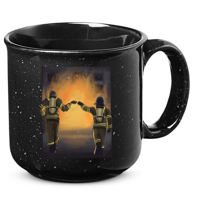 Firefighters Fist Bump  15oz Campfire Ceramic Mug