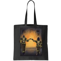 Firefighters Fist Bump  Tote Bag