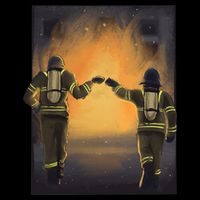 Firefighters Fist Bump  Metallic Star Ornament