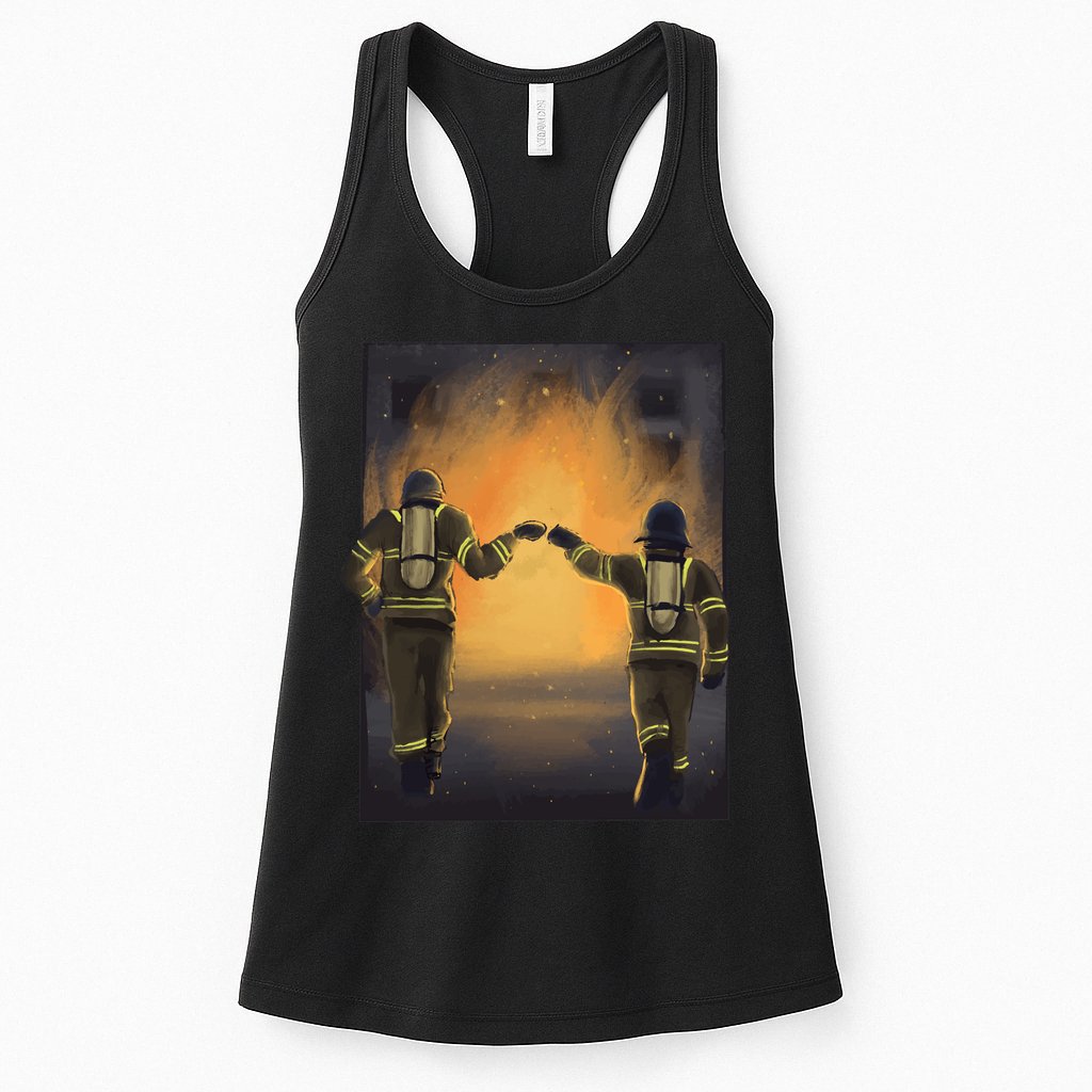 Firefighters Fist Bump  Womens Tank Top