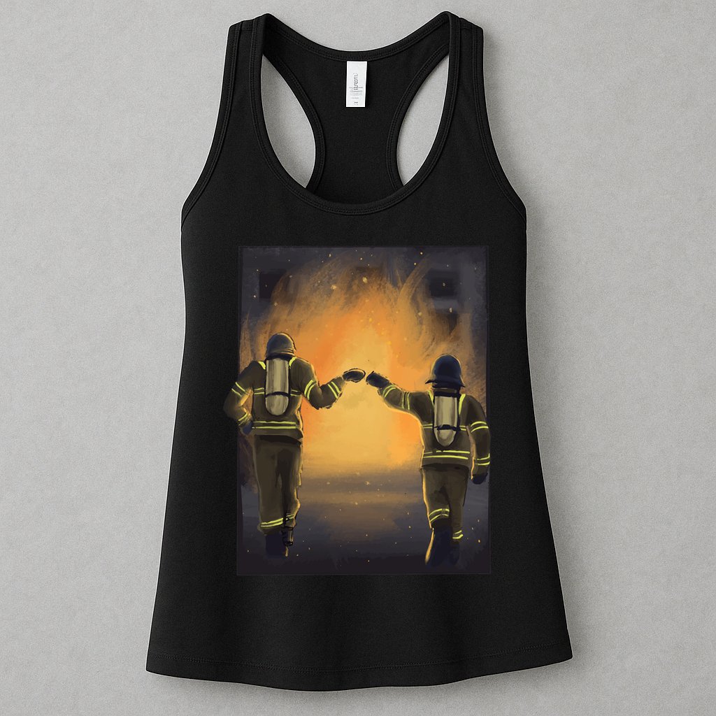 Firefighters Fist Bump  Womens Tank Top