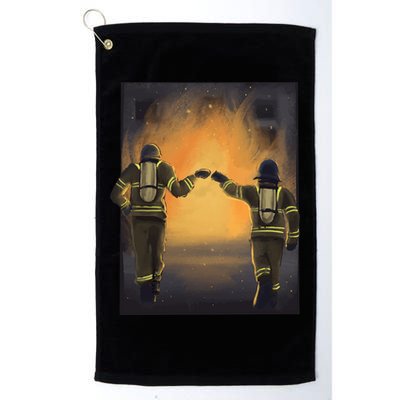 Firefighters Fist Bump  Golf Towel