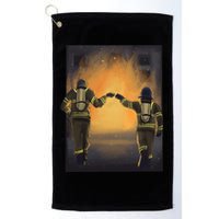 Firefighters Fist Bump  Golf Towel
