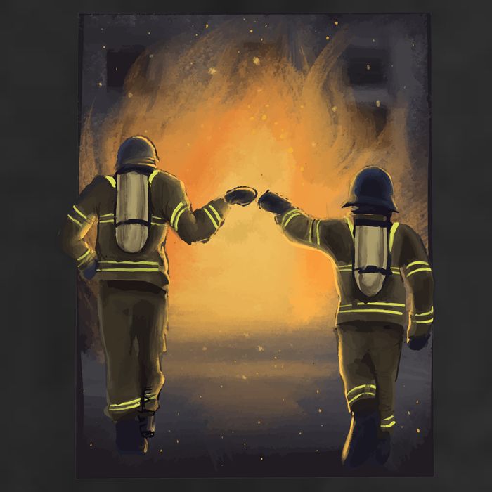 Firefighters Fist Bump  Golf Towel