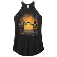 Firefighters Fist Bump  Women's Perfect Tri Rocker Tank