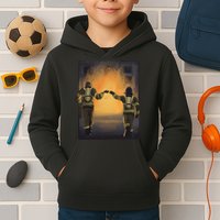 Firefighters Fist Bump  Kids Hoodie