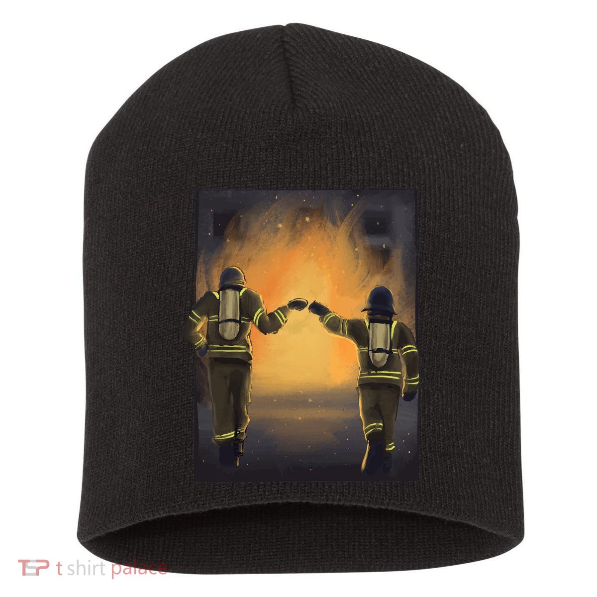Firefighters Fist Bump  Short Acrylic Beanie