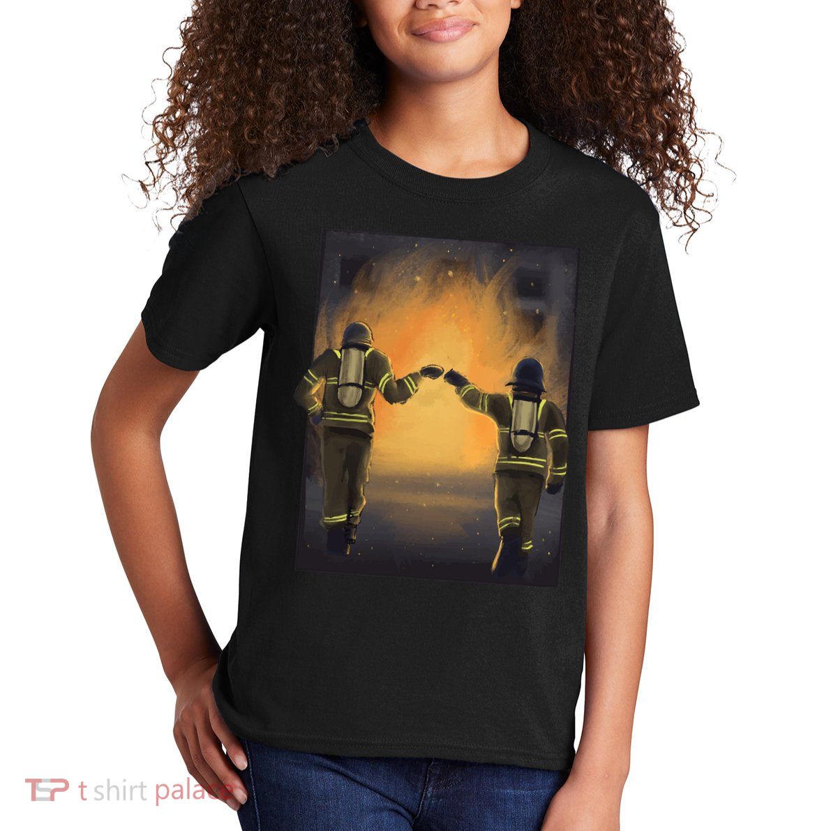 Firefighters Fist Bump  Kids T-Shirt