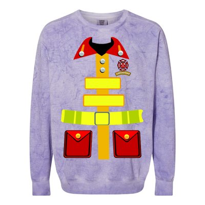 Fireman Costume Firefighter Halloween Uniform Colorblast Crewneck Sweatshirt