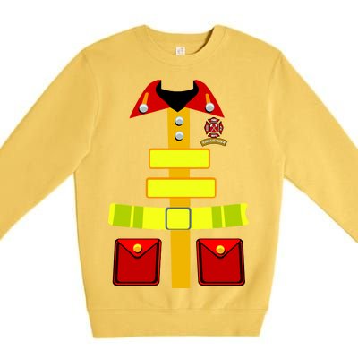 Fireman Costume Firefighter Halloween Uniform Premium Crewneck Sweatshirt