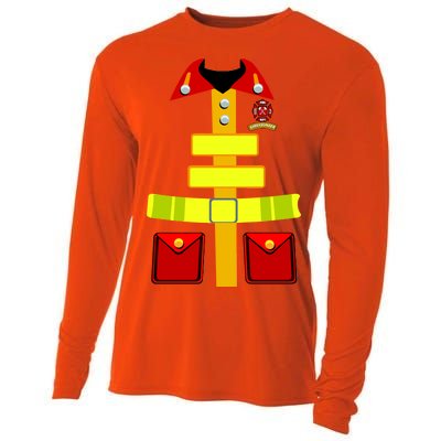 Fireman Costume Firefighter Halloween Uniform Cooling Performance Long Sleeve Crew