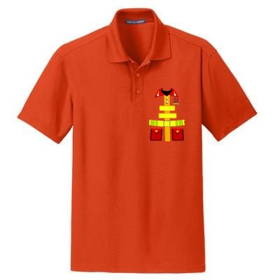 Fireman Costume Firefighter Halloween Uniform Dry Zone Grid Polo