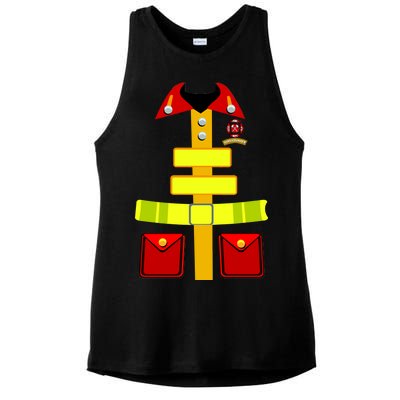 Fireman Costume Firefighter Halloween Uniform Ladies PosiCharge Tri-Blend Wicking Tank