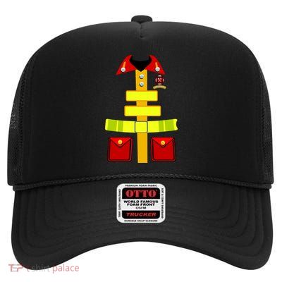 Fireman Costume Firefighter Halloween Uniform High Crown Mesh Back Trucker Hat