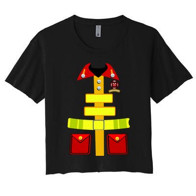 Fireman Costume Firefighter Halloween Uniform Crop Top