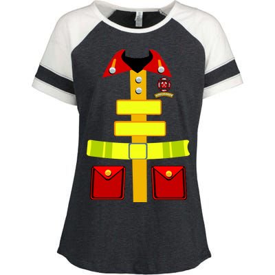 Fireman Costume Firefighter Halloween Uniform Enza Ladies Jersey Colorblock Tee