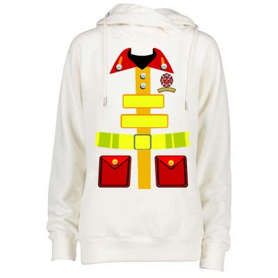 Fireman Costume Firefighter Halloween Uniform Womens Funnel Neck Pullover Hood