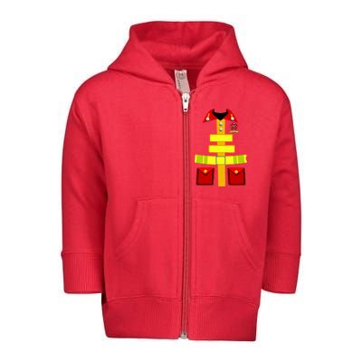 Fireman Costume Firefighter Halloween Uniform Toddler Zip Fleece Hoodie