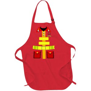 Fireman Costume Firefighter Halloween Uniform Full-Length Apron With Pockets