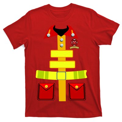 Fireman Costume Firefighter Halloween Uniform T-Shirt