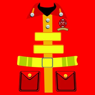 Fireman Costume Firefighter Halloween Uniform T-Shirt