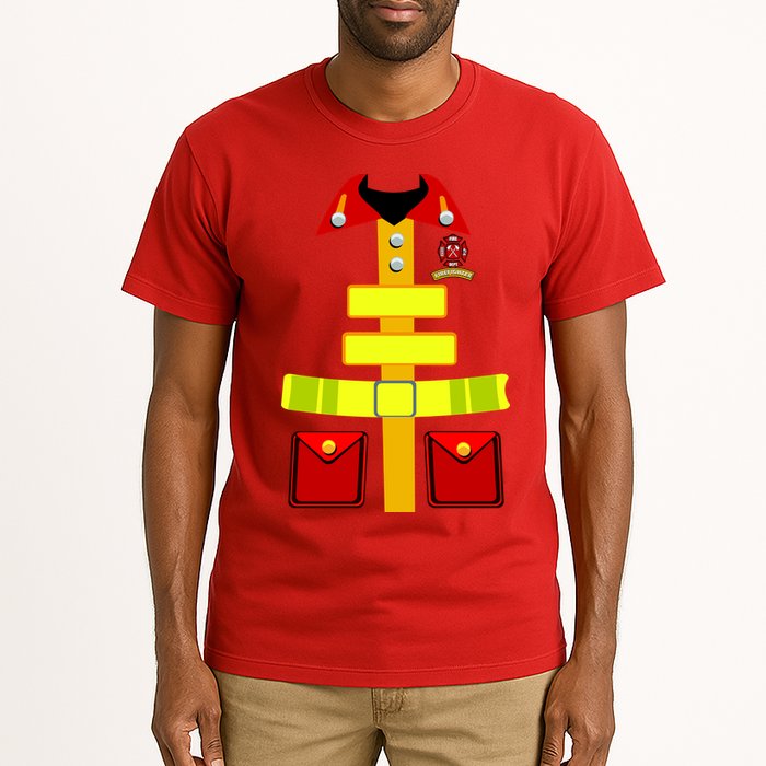 Fireman Costume Firefighter Halloween Uniform Tall T-Shirt