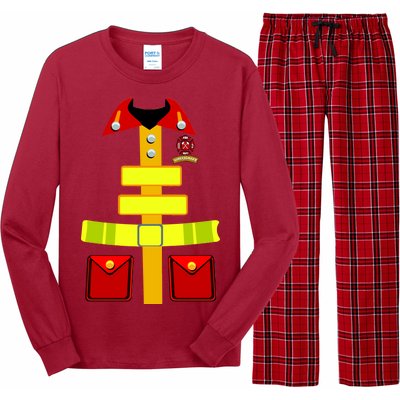 Fireman Costume Firefighter Halloween Uniform Long Sleeve Pajama Set