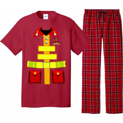 Fireman Costume Firefighter Halloween Uniform Pajama Set