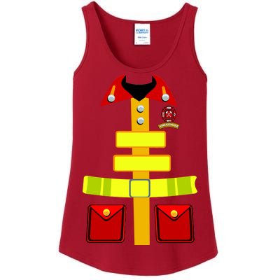 Fireman Costume Firefighter Halloween Uniform Ladies Essential Tank