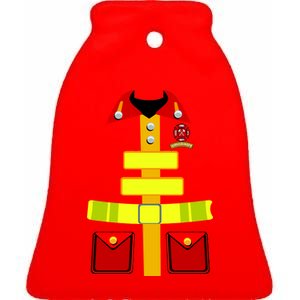 Fireman Costume Firefighter Halloween Uniform Ceramic Bell Ornament