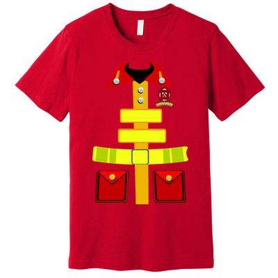 Fireman Costume Firefighter Halloween Uniform Premium T-Shirt