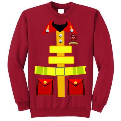 Fireman Costume Firefighter Halloween Uniform Tall Sweatshirt