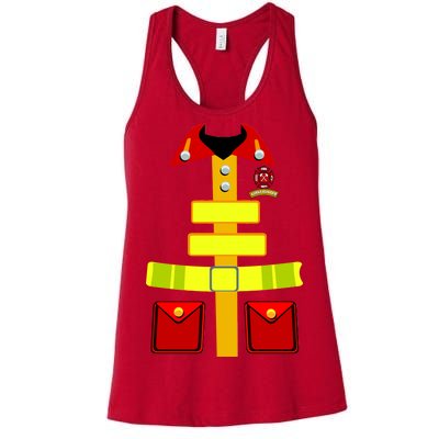 Fireman Costume Firefighter Halloween Uniform Women's Racerback Tank