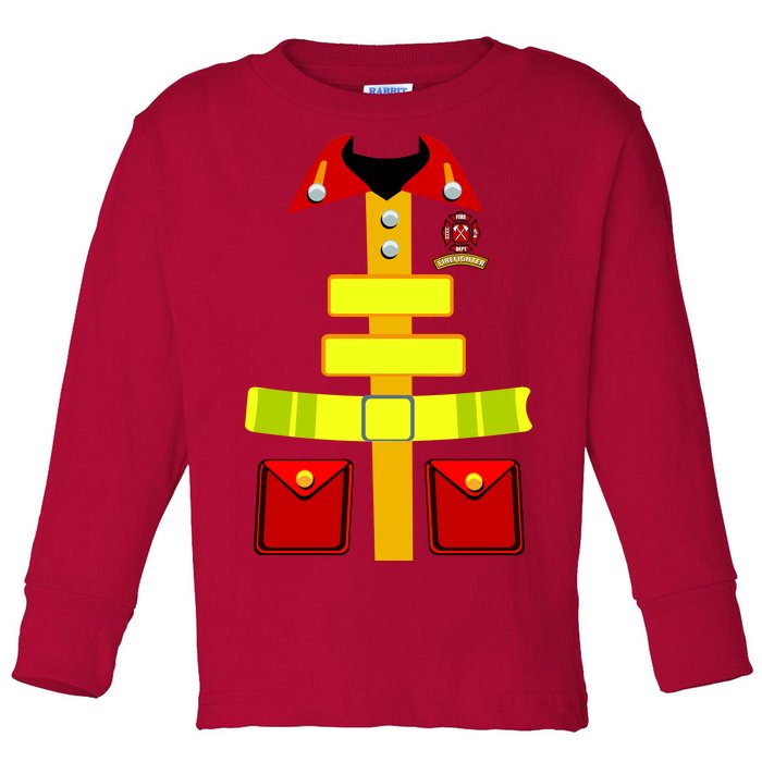 Fireman Costume Firefighter Halloween Uniform Toddler Long Sleeve Shirt