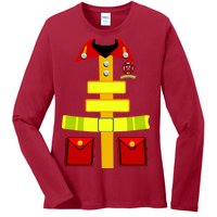 Fireman Costume Firefighter Halloween Uniform Ladies Long Sleeve Shirt